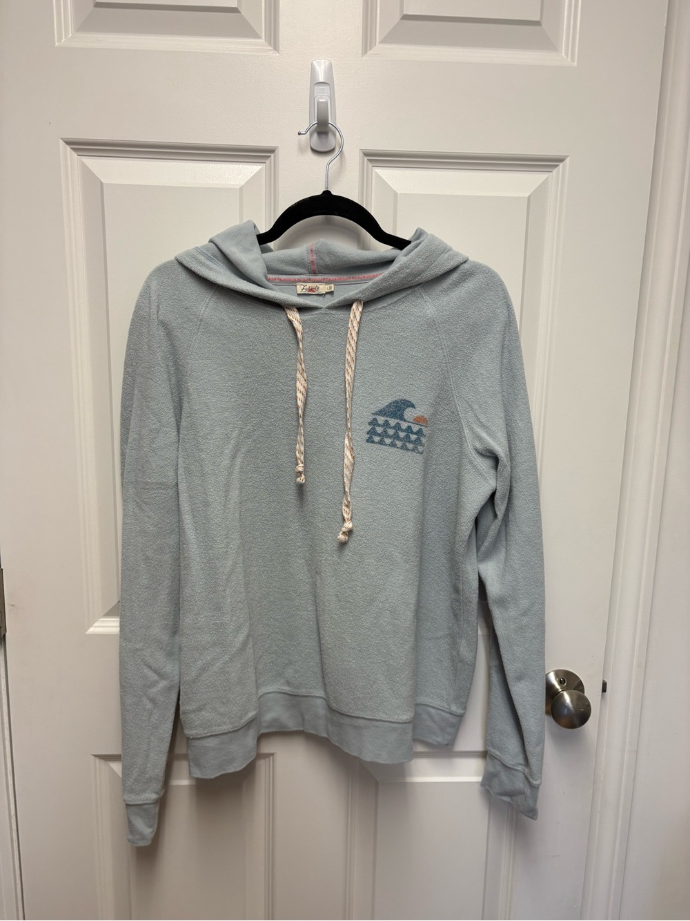 Faherty Light Blue Wave Hooded Sweatshirt